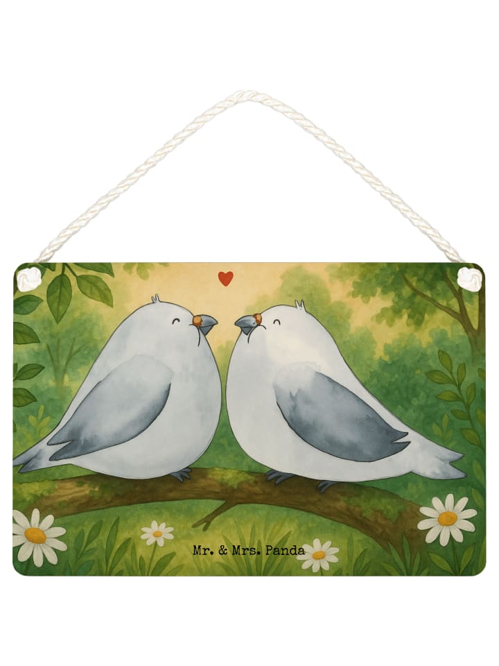 Schild Turteltauben Liebe Design ohne Spruch in Weiß