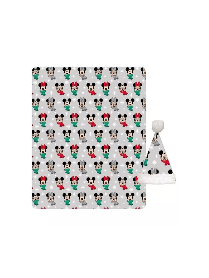 Mickey Nöl Minnie Coral Fleece Decke und Mütze Set