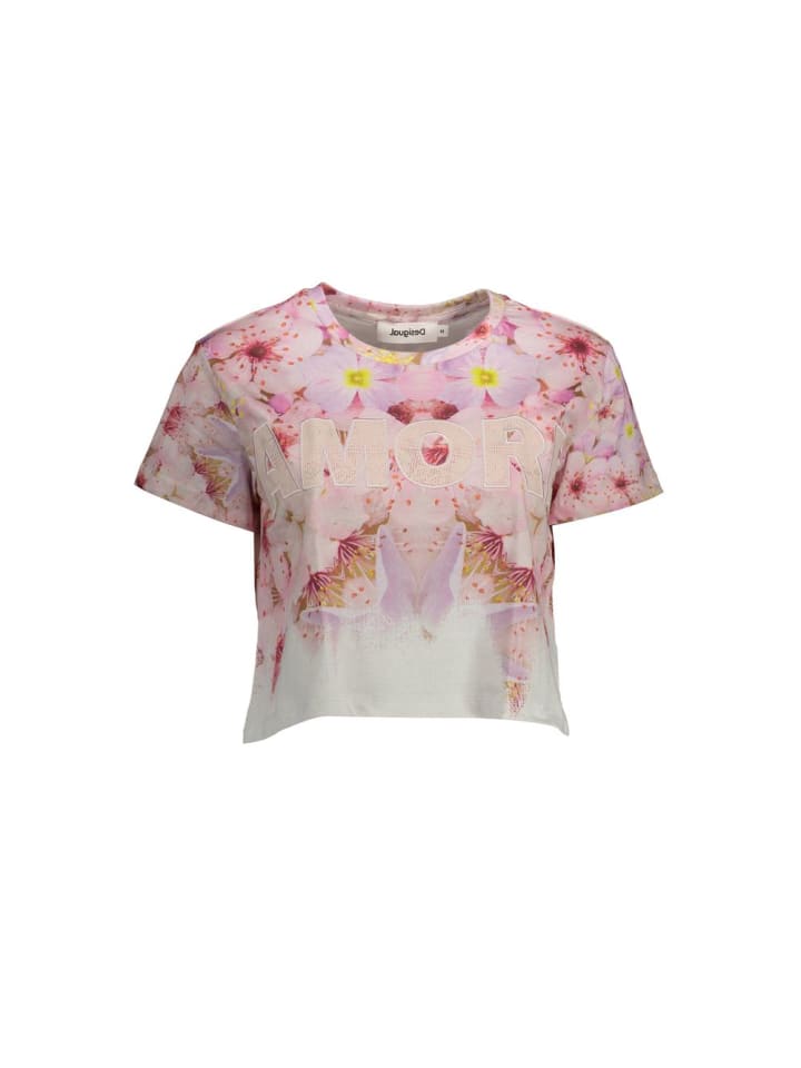 Pink Rosa Baumwolle Damen T-Shirt
