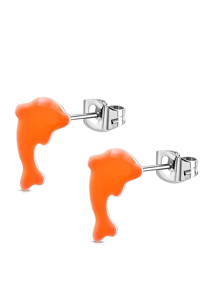 Kinder-Ohrstecker in Neonorange