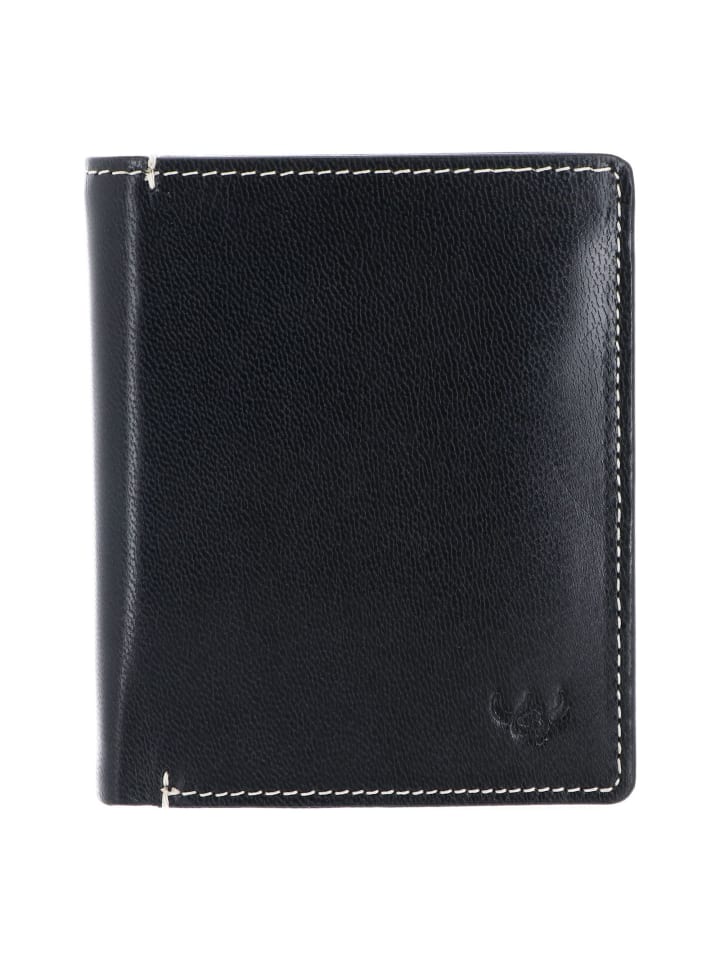 Bari Geldbörse RFID Schutz Leder 10 cm navy