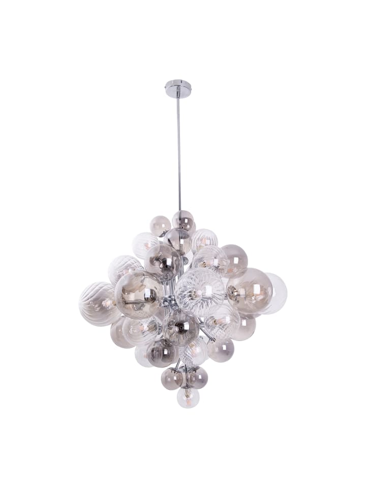 Pendelleuchte "SPHERE" in chrome - (L)75 cm x (B)75 cm x (H)120 cm