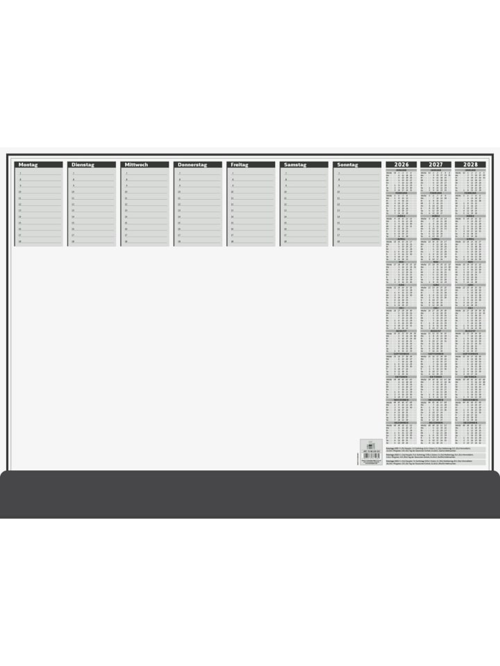 Schreibunterlage 2026-2028 56,5x42cm 50 Blatt schwarz
