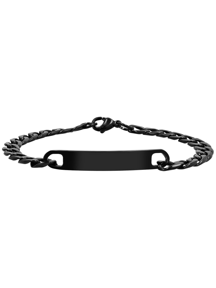 Unisex Armband – Panzerarmband aus Edelstahl 23 cm in schwarz
