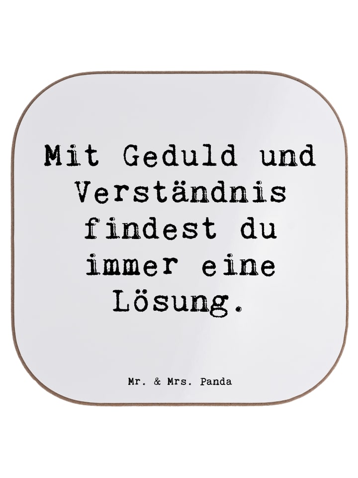 Untersetzer Spruch Konflikte friedlich lösen mi... in Weiß