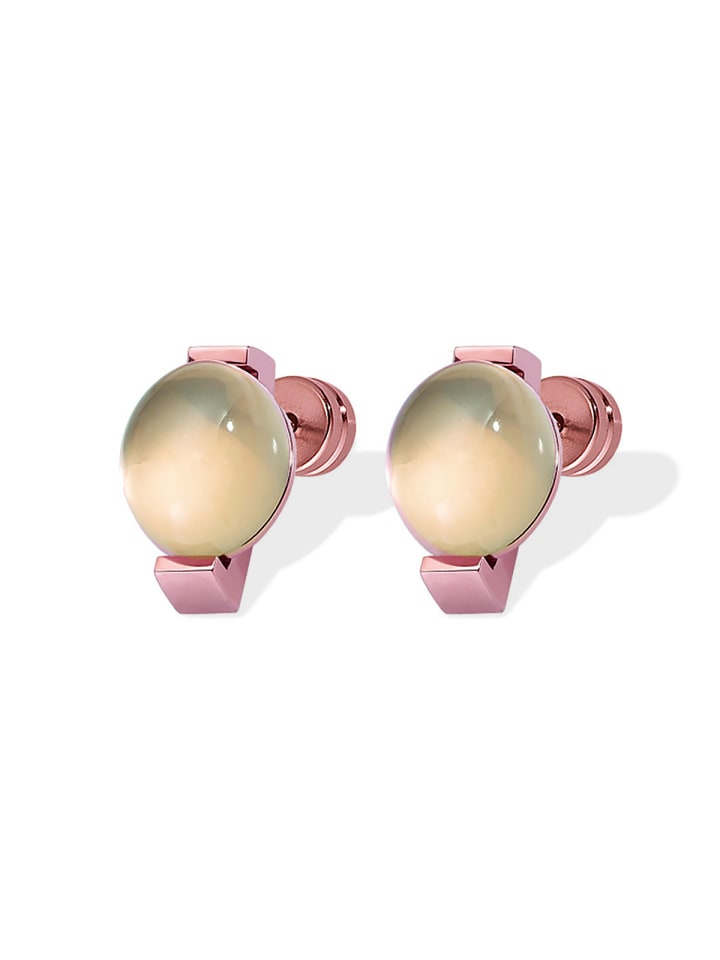 Ohrstecker "mit Rauchquarz rosèvergoldet" in Roségold