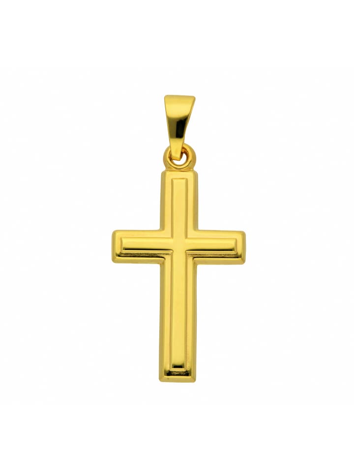 Damen & Herren 333 Gold Kreuz Anhänger in gold