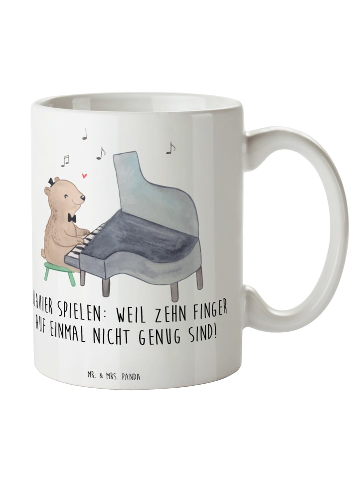 Tasse Klavier Magie mit Spruch in Weiß