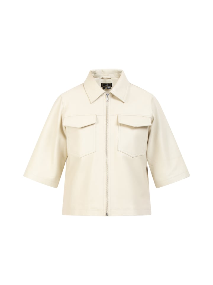 Damen Lederhemd in Wollweiss