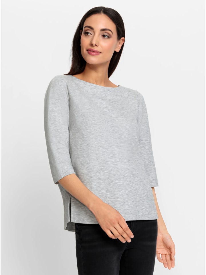 Shirt in steingrau-meliert