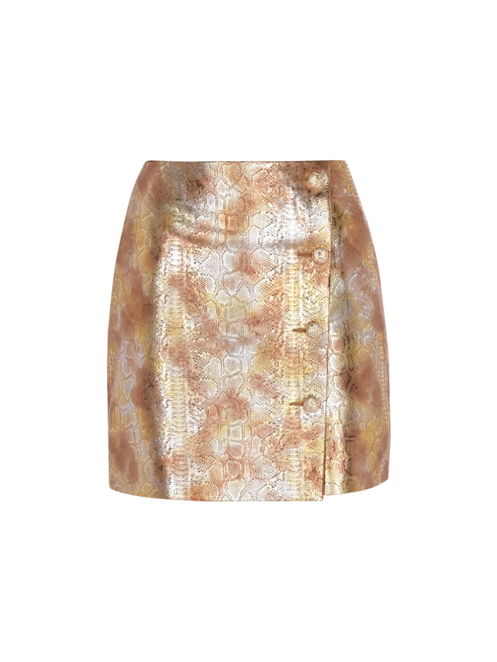 Women Skirt in gold snake