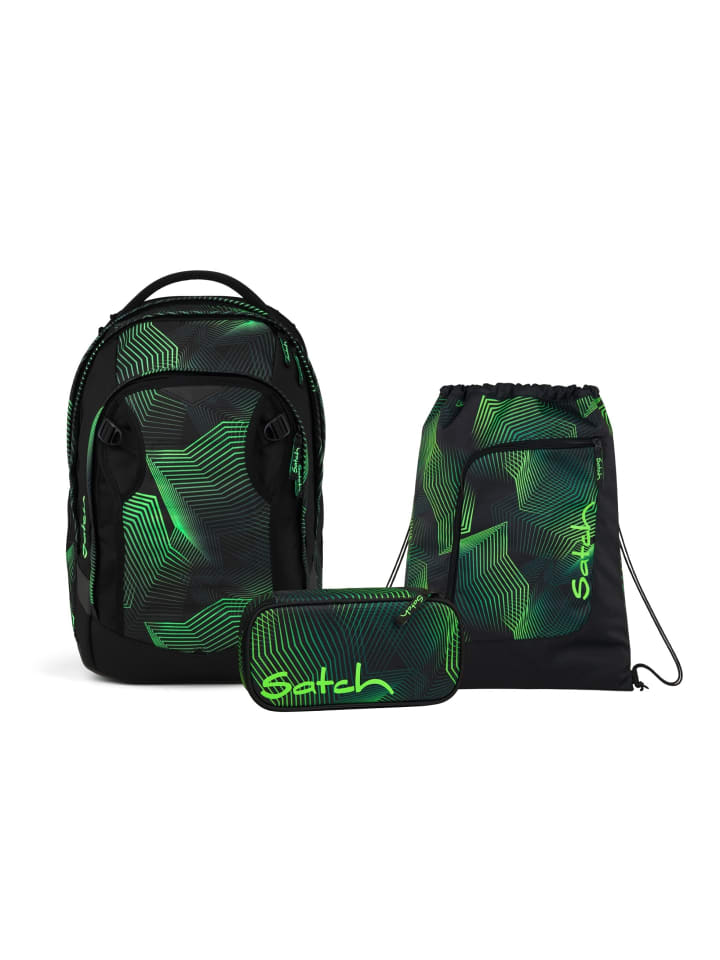 Schulrucksack-Set MATCH PLUS "Seismic Green" 3-tlg. in Grün