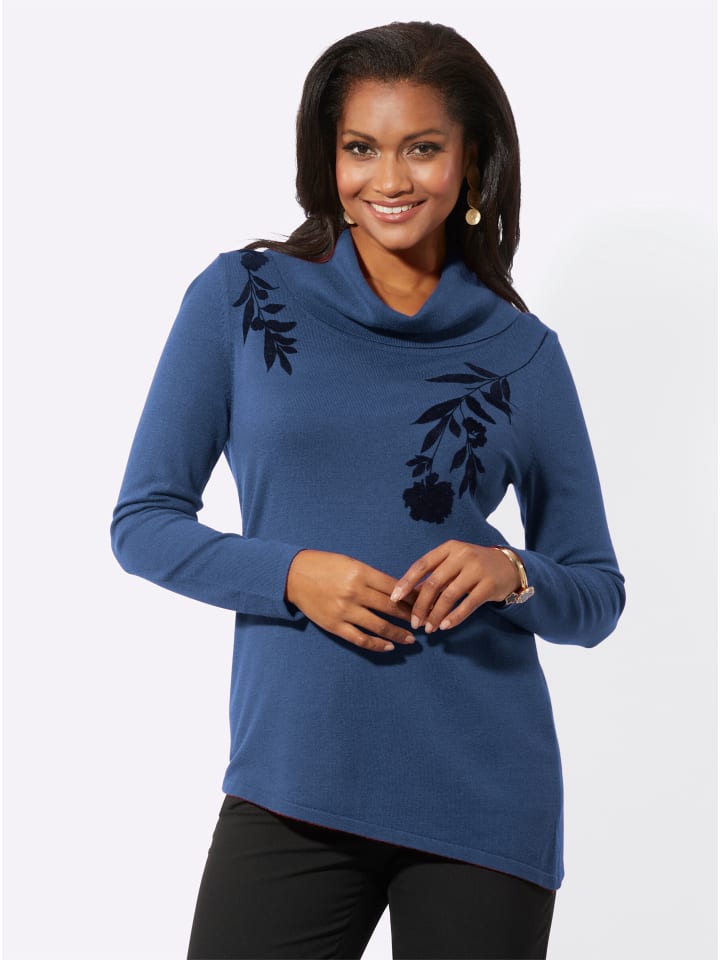 Pullover in jeansblau