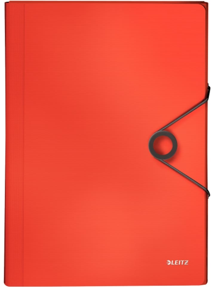 Fächermappe Solid A4 PP mit 6 Fächern hellrot