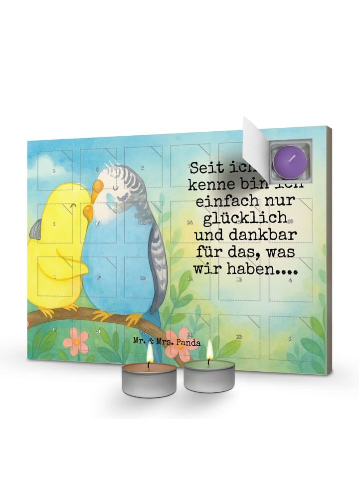 Adventskalender Wellensittich Liebe Design mit ... in Weiß