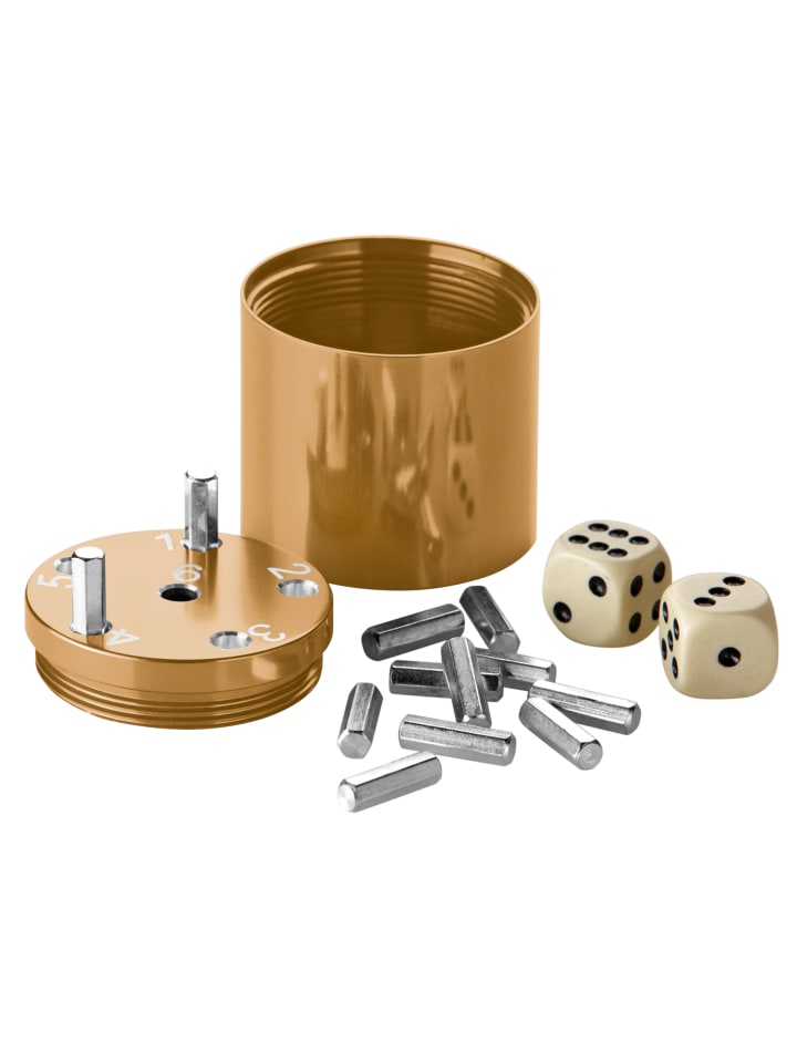 Würfelspiel SUPER SIX Aluminum Sonder Edition in Gold in Gold