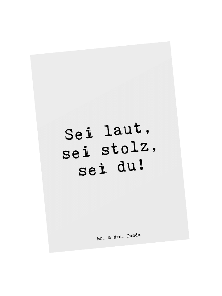 Postkarte Spruch Sei du Mutig mit Spruch in Weiß