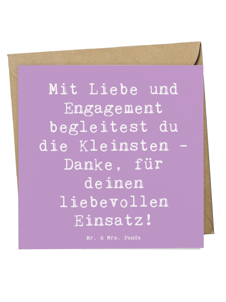 Grußkarte Spruch Liebevolle Erzieher mit Spruch in Lavendeltraum