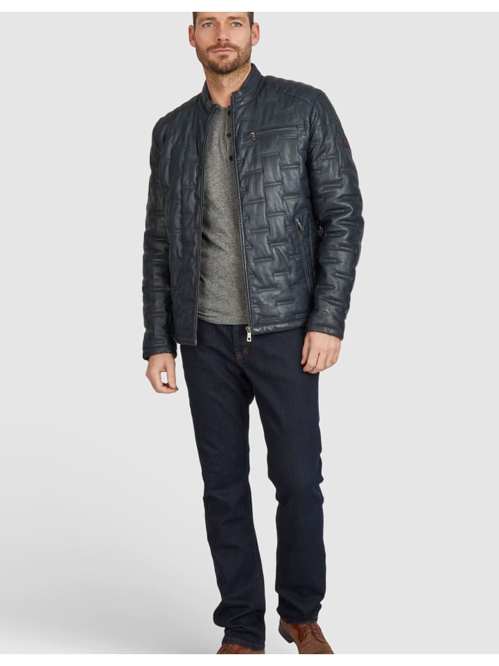Lederjacke BUSANDRO in Dunkelblau