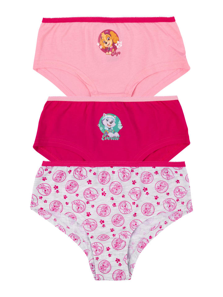 3er Pack Paw Patrol Panty Unterhose Slip Unterwäsche in rosa