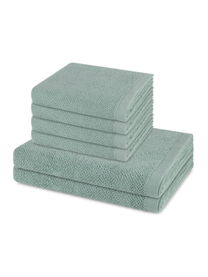 4 X Handtuch 2 X Duschtuch im Set Bliss in Reed green