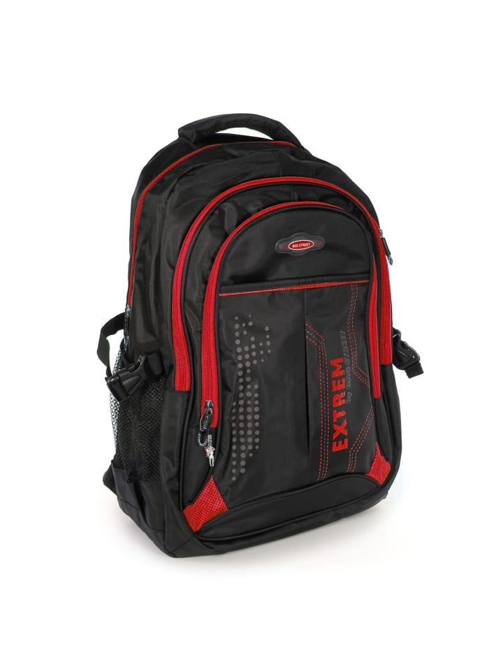 Sportrucksack, Businessrucksack Synthetik schwarz, rot ca. 30cmx46cm hoch