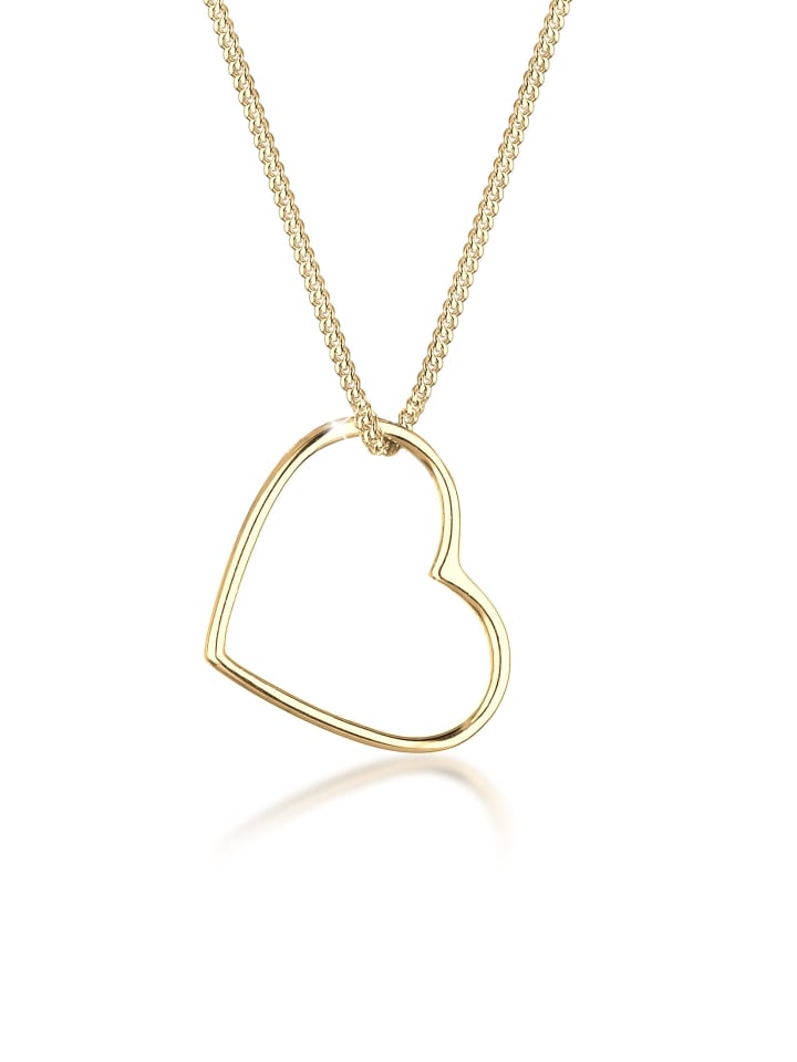 Halskette 925 Sterling Silber Herz in Gold