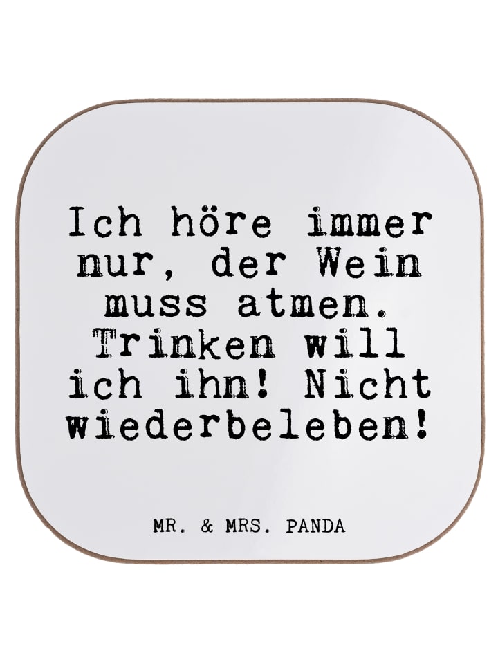 Glas-Untersetzer Ich höre immer nur,... mit Spruch in Weiß