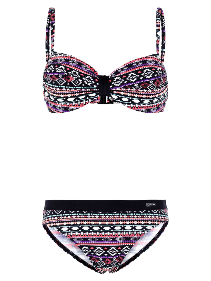 Bügel-Bikini in schwarz-bunt