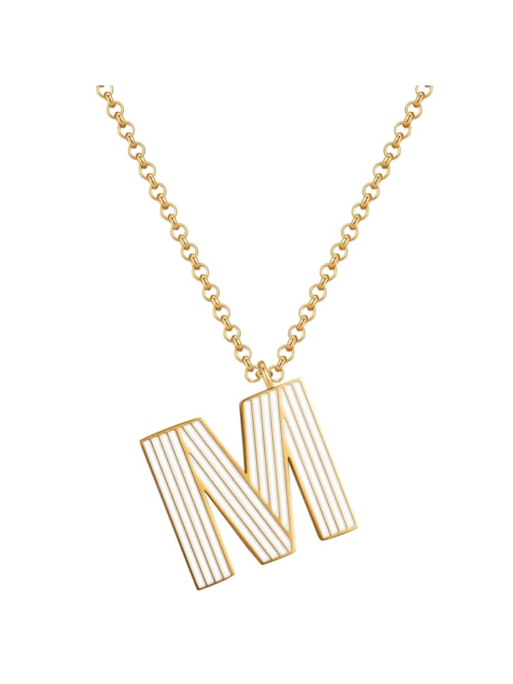 Kette Buchstabe M aus Edelstahl in gelbgold