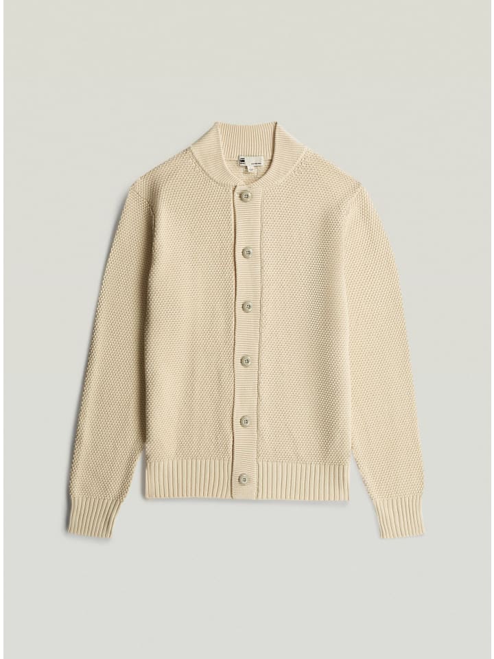 Honey Comb Structure Cardigan Knit dk talc