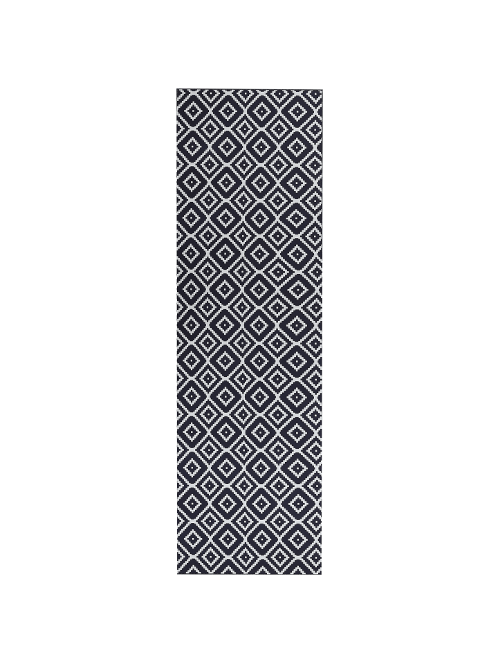 Läufer KARUNGAL in Schwarz/Weiß - (W) 60 x (H) 1 x (L) 200 cm