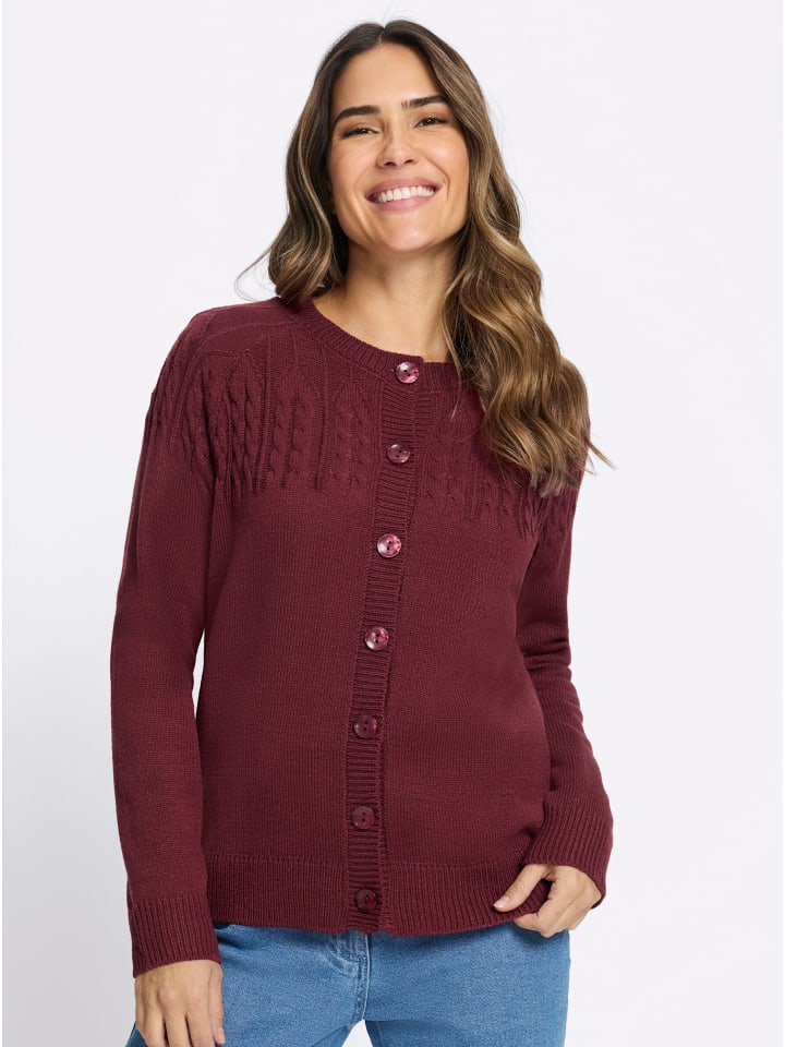 Strickjacke in bordeaux
