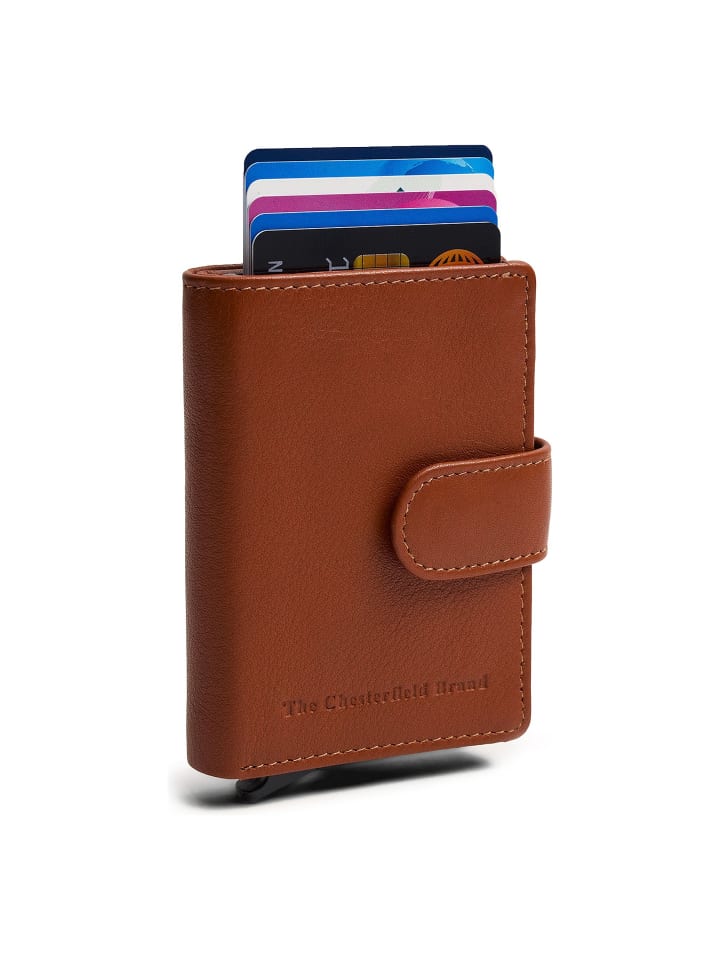Althea Geldbörse RFID Schutz Leder 7 cm cognac