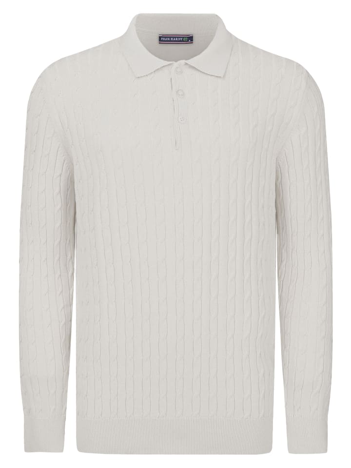 Zopfmuster Strickpullover in Ecru