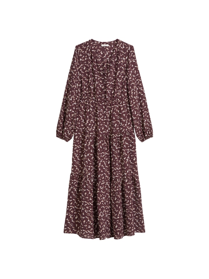 Stufenkleid mit Allover-Print relaxed in Medium Brown