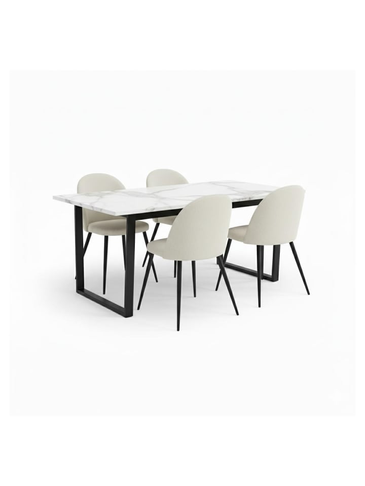 Essgruppe Tilst (5-teilig) Weiß 160 x 90 cm