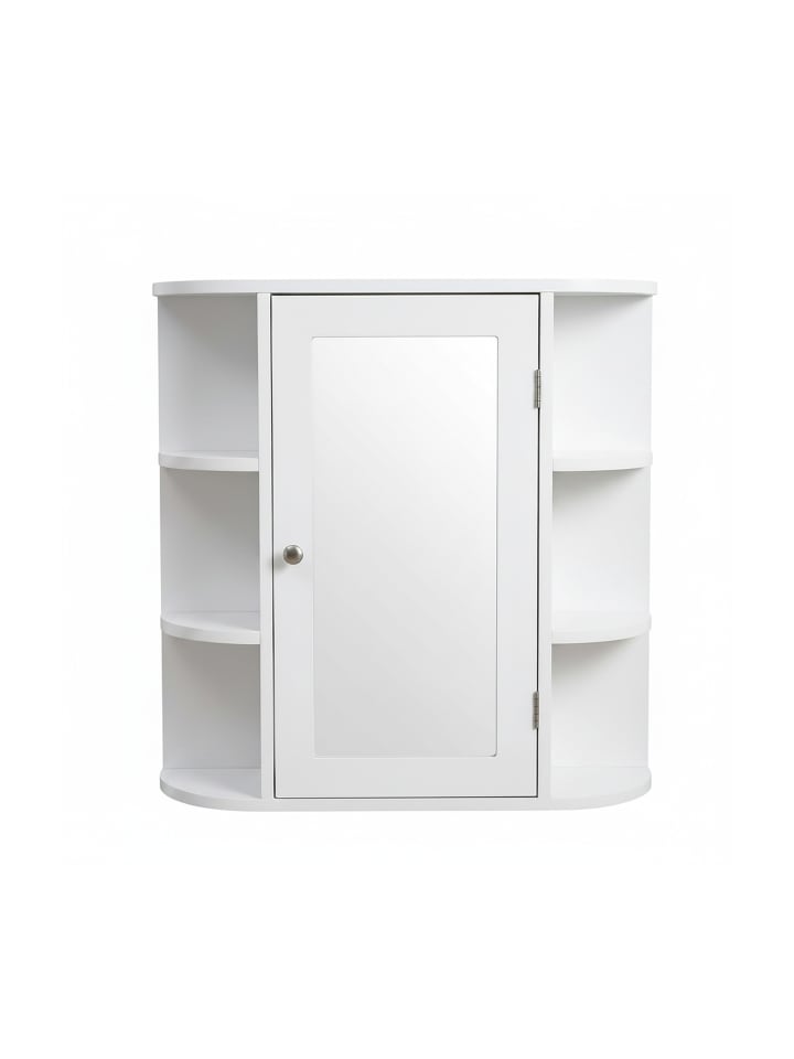 Spiegelschrank in Weiß - (B)61 x (H)58 x (T)18 cm