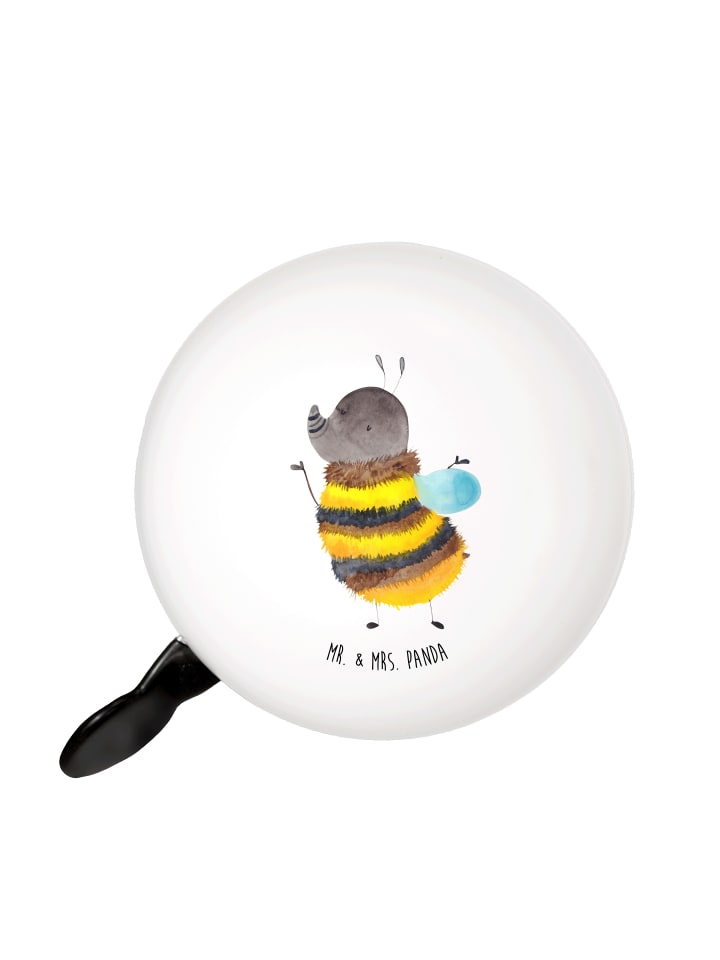Fahrradklingel Hummel flauschig ohne Spruch in Weiß