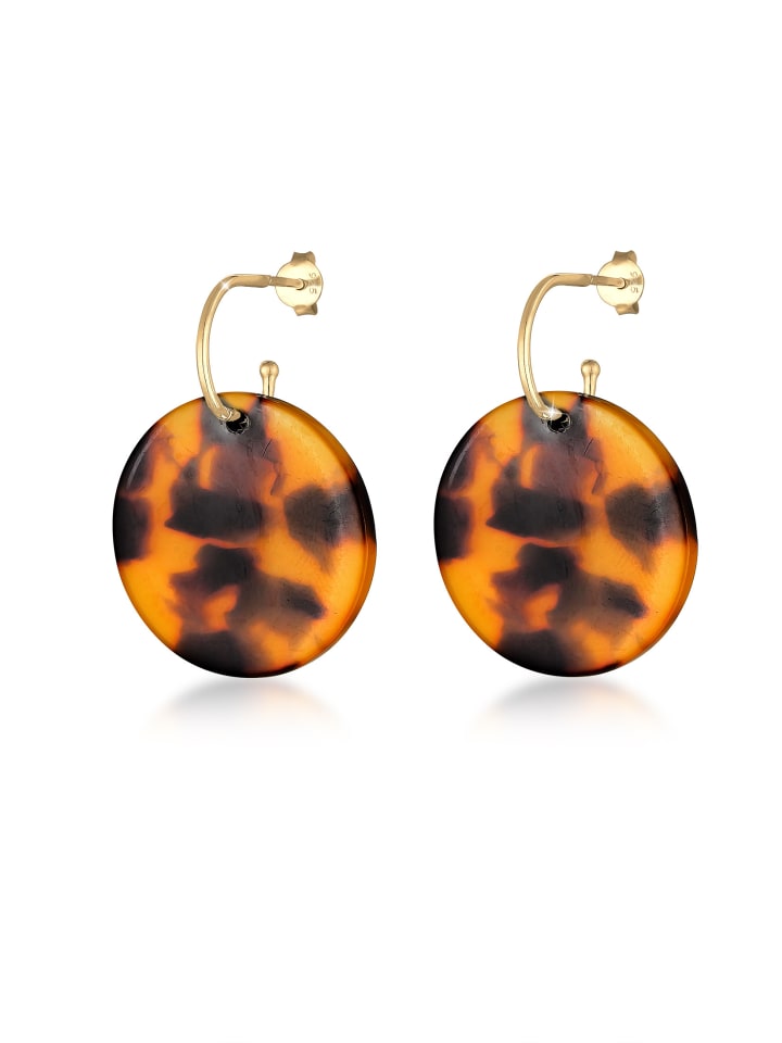 Ohrringe 925 Sterling Silber Geo, Plättchen in Gold