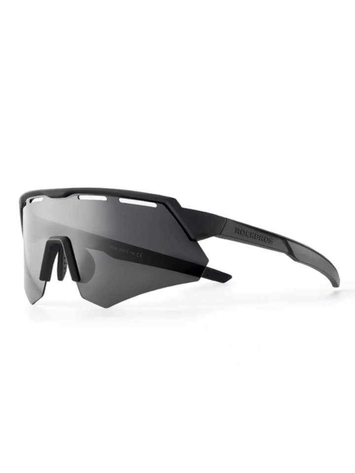 Rockbros Polarisierte Radbrille mit UV-Schutz und Korrektureinsatz in Grau