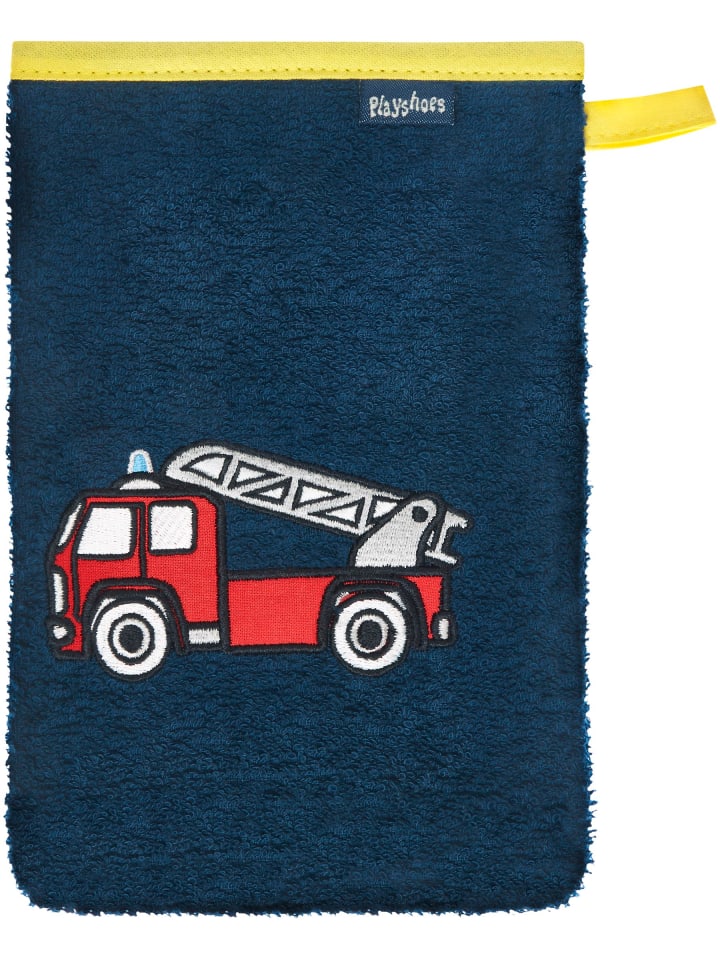 Frottee-Waschhandschuh Feuerwehr in Marine