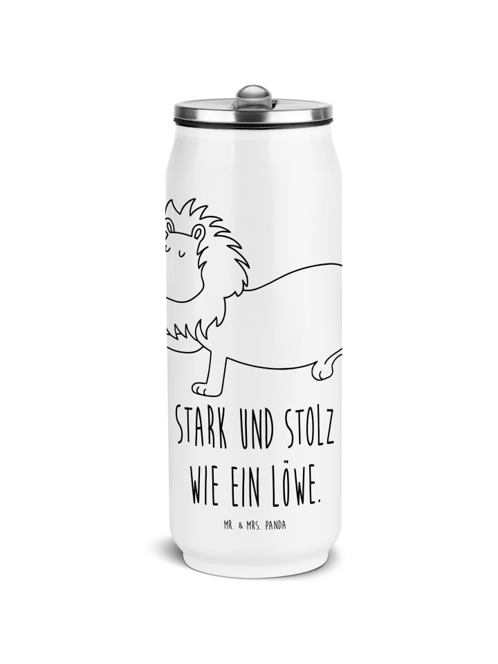 Thermobecher Sternzeichen Löwe mit Spruch in Weiß