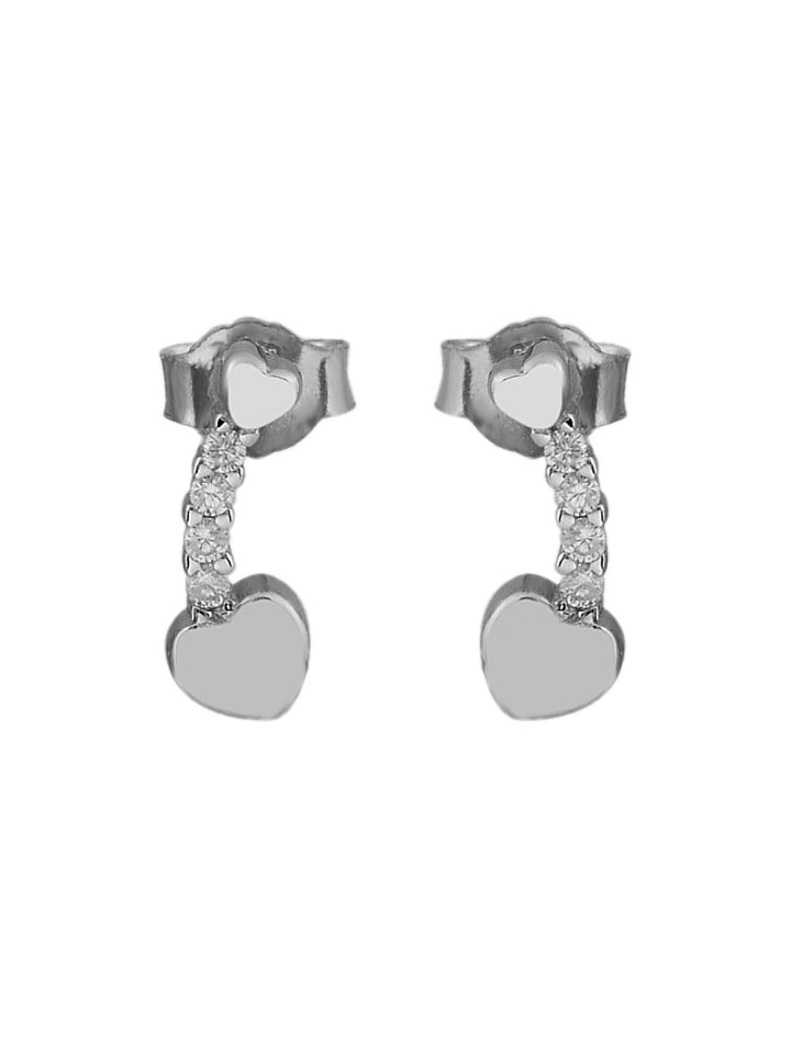 Damen Ohrringe – Ohrstecker aus 925 Silber mit Zirkonia in silber
