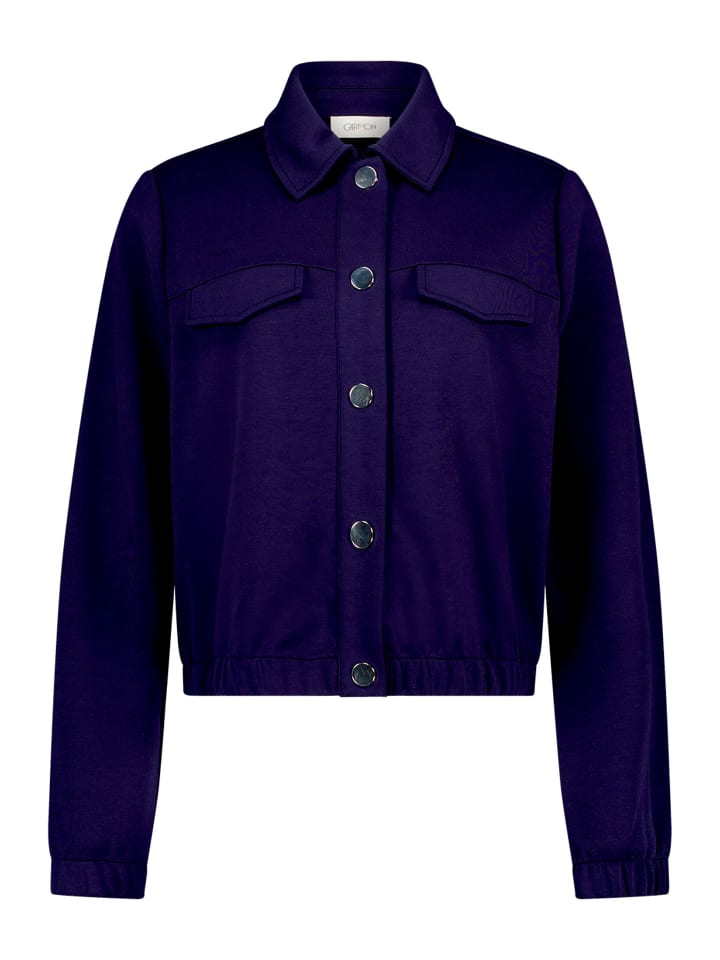 Casual-Jacke mit aufgesetzten Taschen in Dunkelblau