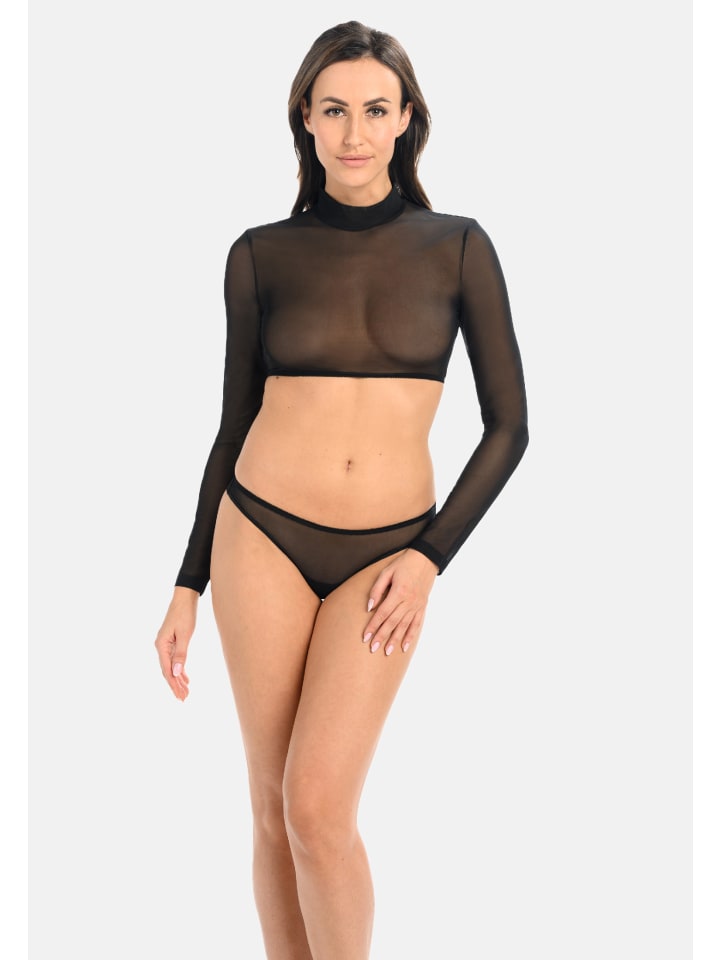 Bluse mit offenem Rücken Nina in schwarz