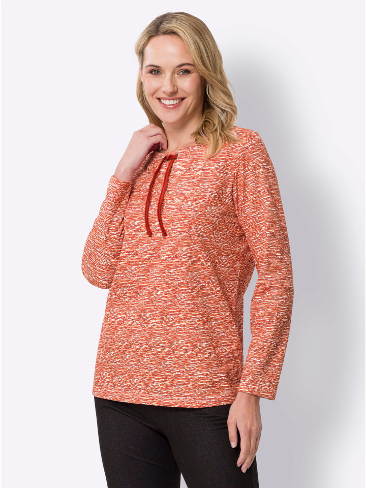 Langarm-Shirt in terra-ecru-bedruckt