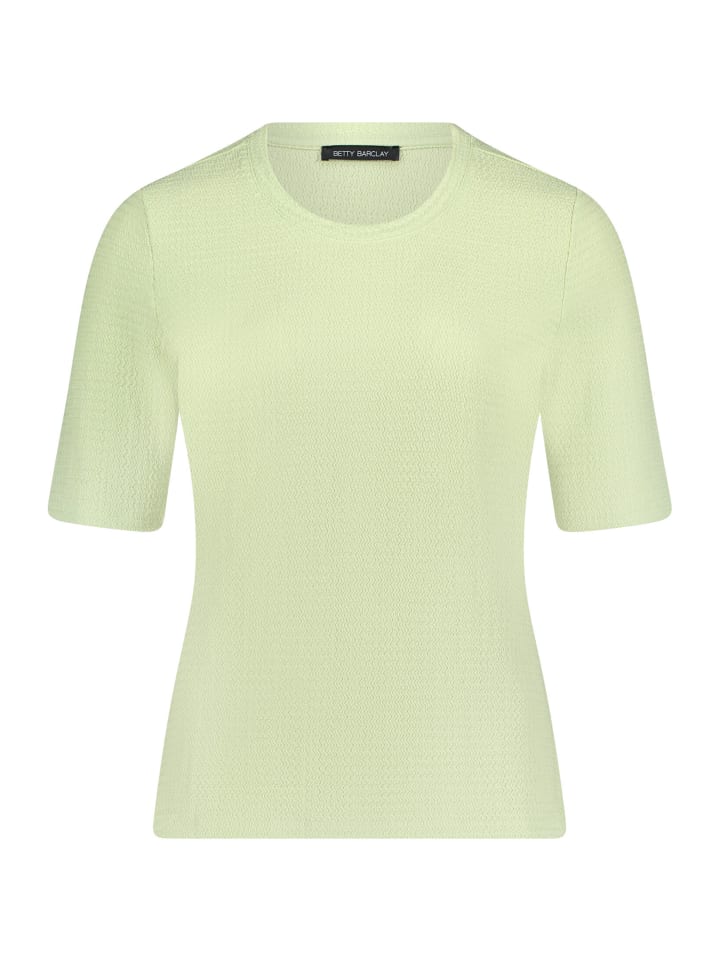 Strukturshirt mit Rundhalsausschnitt in Foam Green