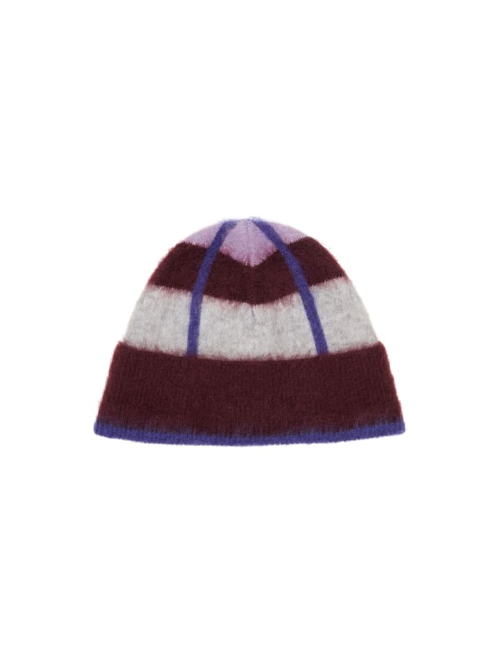 Jacquard-Mütze in Dark Purple