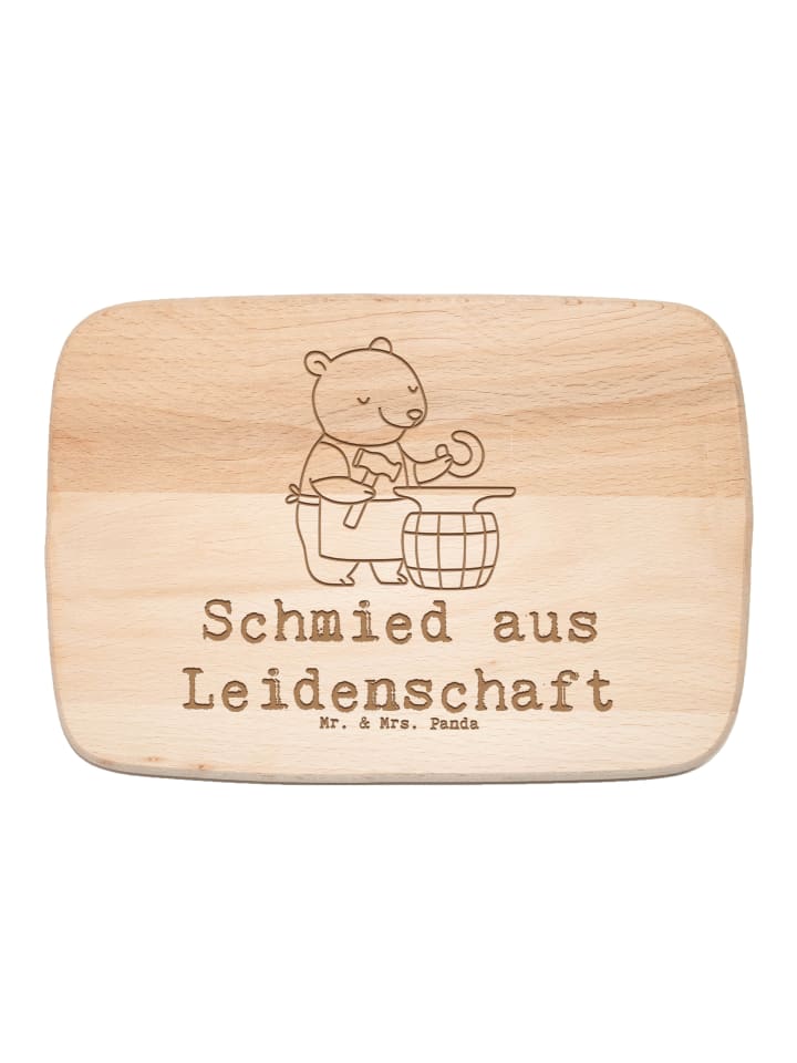 Schneidebrett Holz Schmied Leidenschaft mit Spruch in Transparent